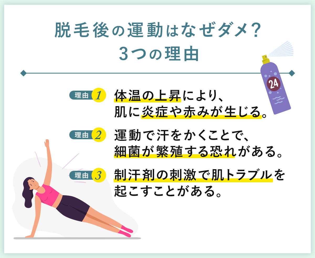 01_脱毛後の運動はなぜダメ？3つの理由