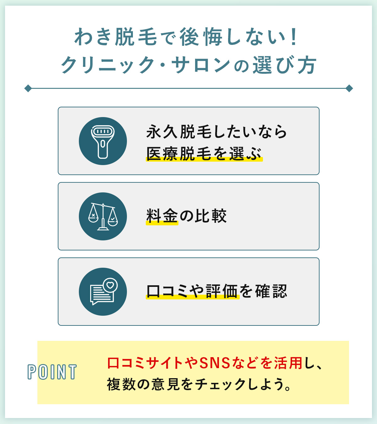 04_わき脱毛で後悔しない！クリニック・サロンの選び方