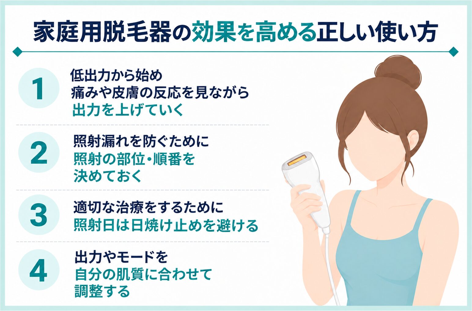 家庭用脱毛器の効果を高める正しい使い方