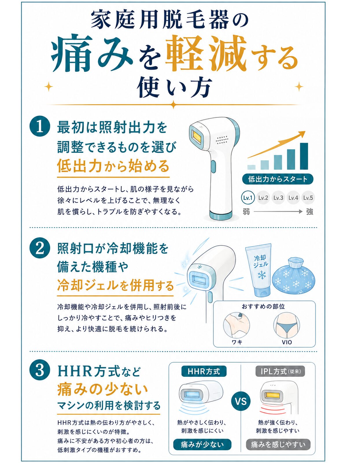 家庭用脱毛器の痛みを軽減する使い方