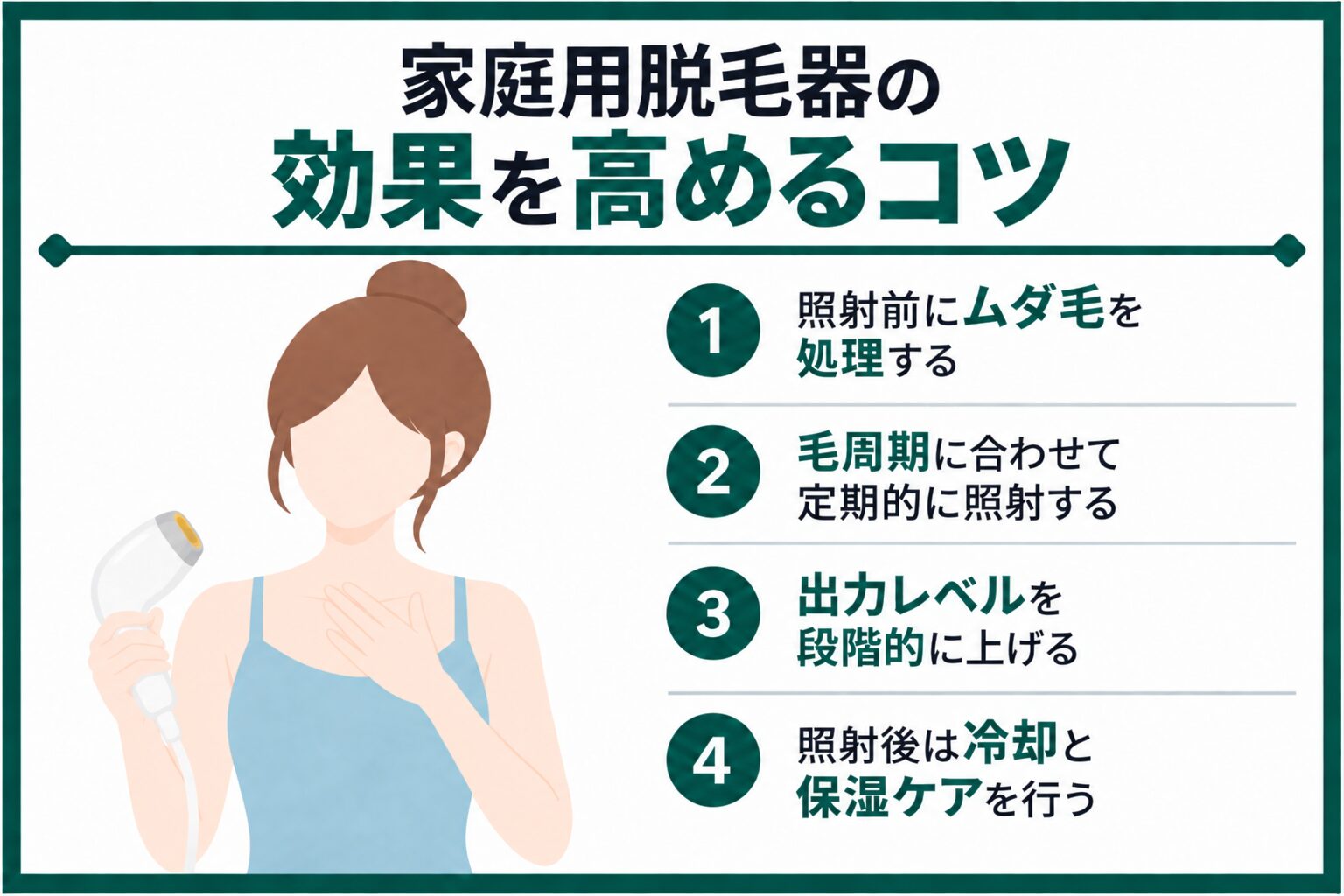 家庭用脱毛器の効果を高めるコツ