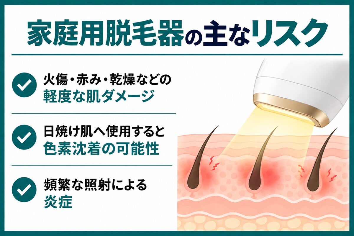 家庭用脱毛器の主なリスク