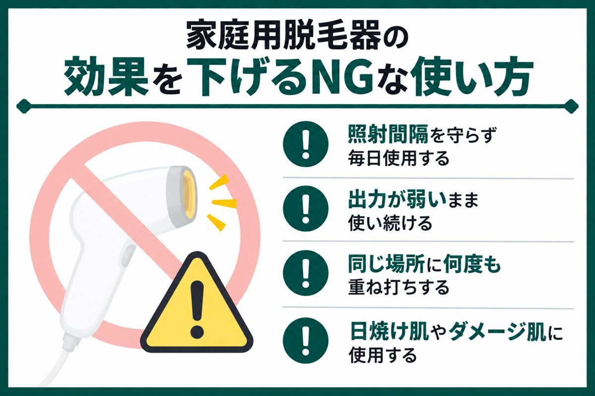 家庭用脱毛器の効果を下げるNGな使い方
