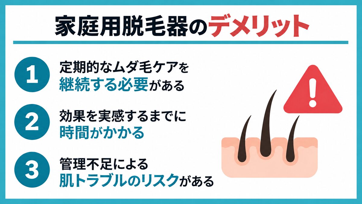 家庭用脱毛器のデメリット