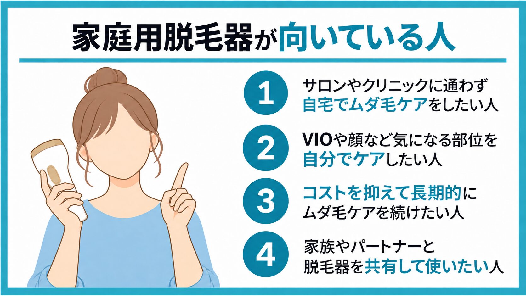 家庭用脱毛器が向いている人