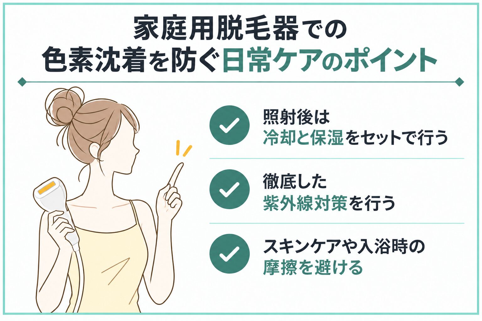 家庭用脱毛器での色素沈着を防ぐ日常ケアのポイント