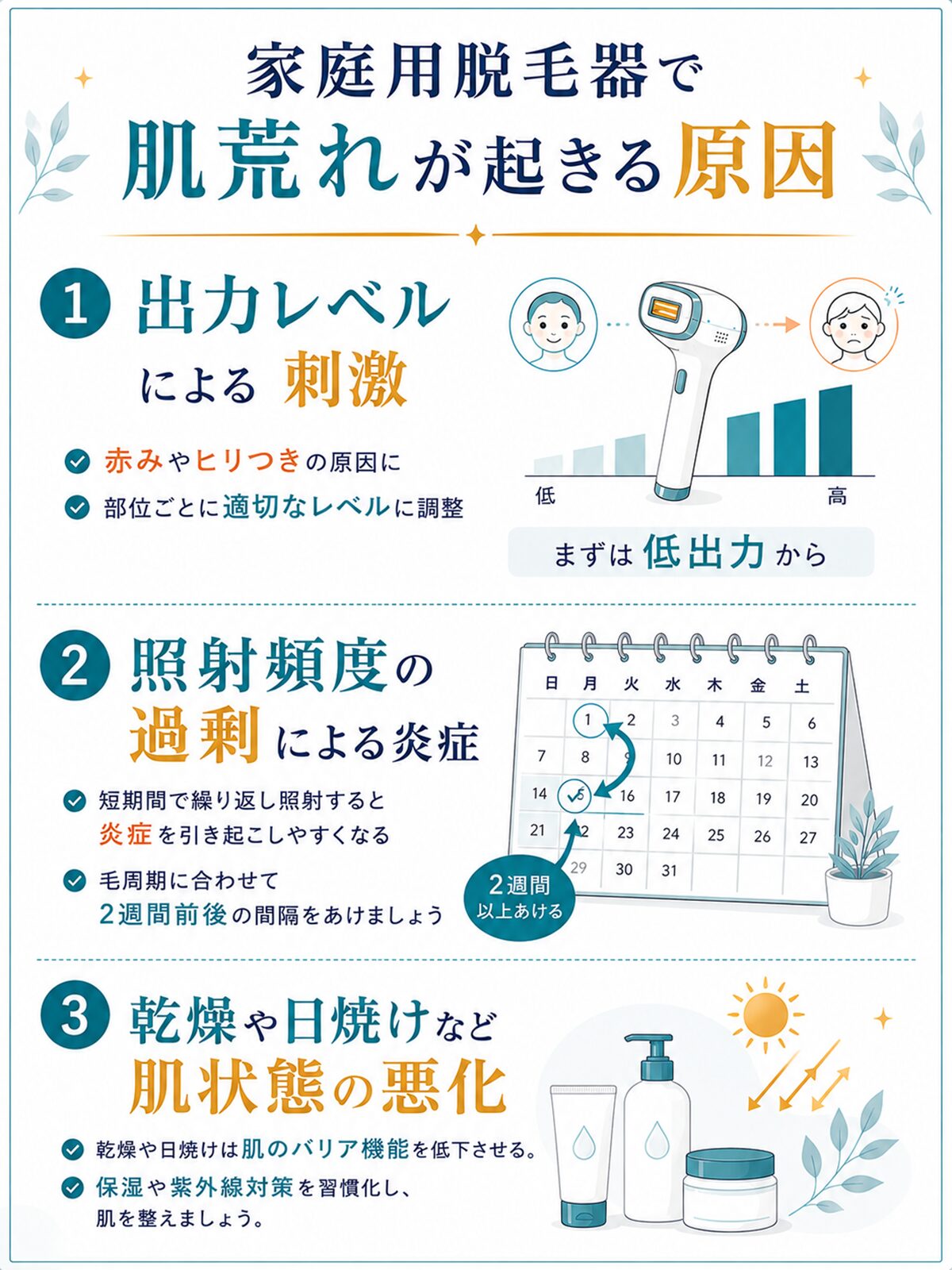 家庭用脱毛器で肌荒れが起きる原因