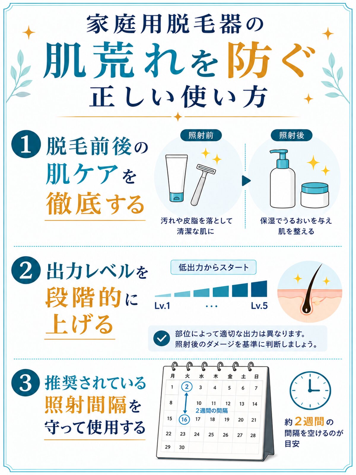 家庭用脱毛器の肌荒れを防ぐ正しい使い方