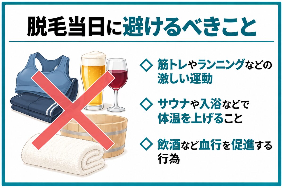 脱毛当日に避けるべきこと