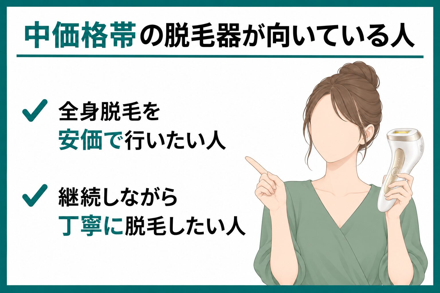 中価格帯の脱毛器が向いている人