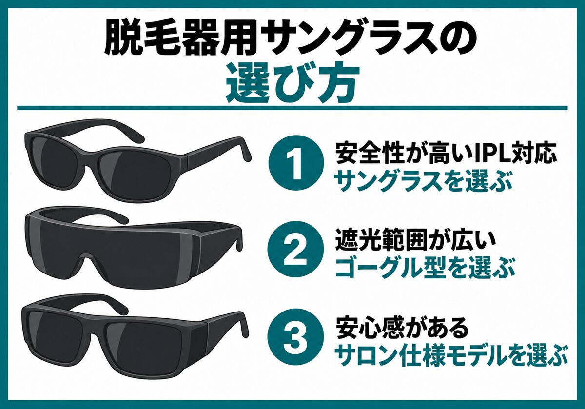 脱毛器用サングラスの選び方
