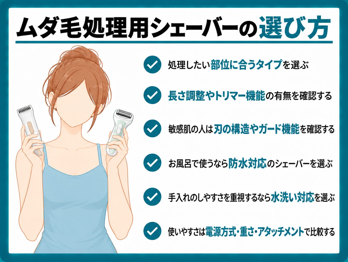 ムダ毛処理用シェーバーの選び方
