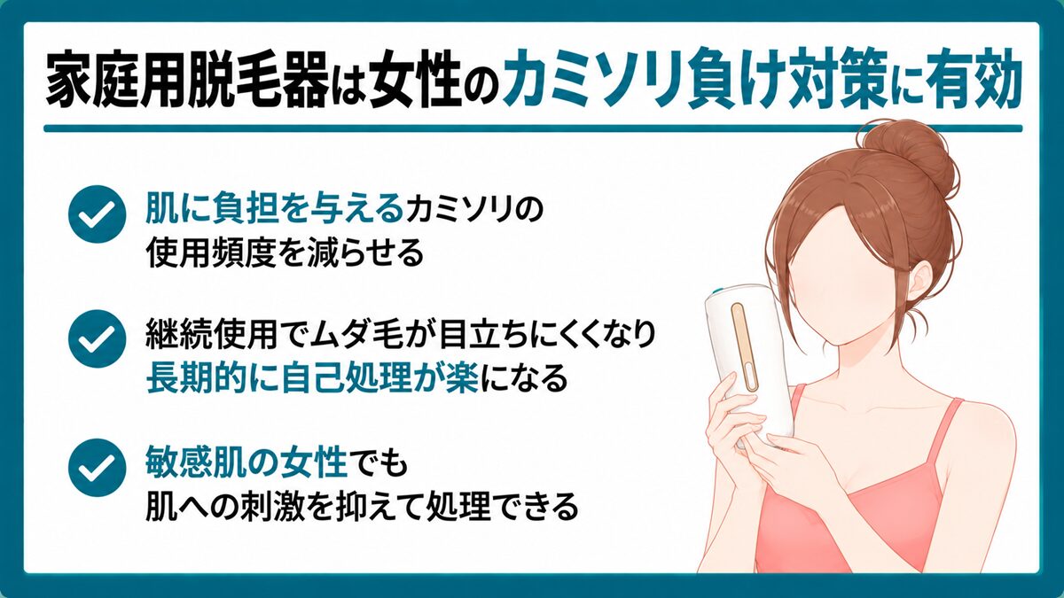 家庭用脱毛器は女性のカミソリ負け対策に有効
