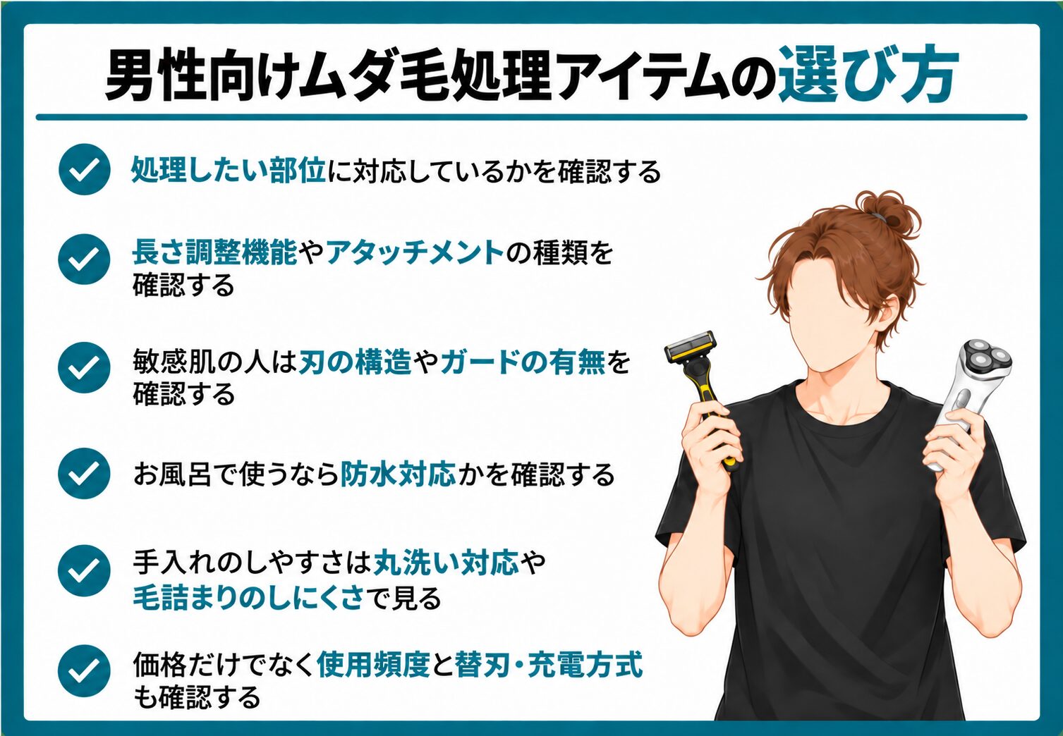 男性向けムダ毛処理アイテムの選び方