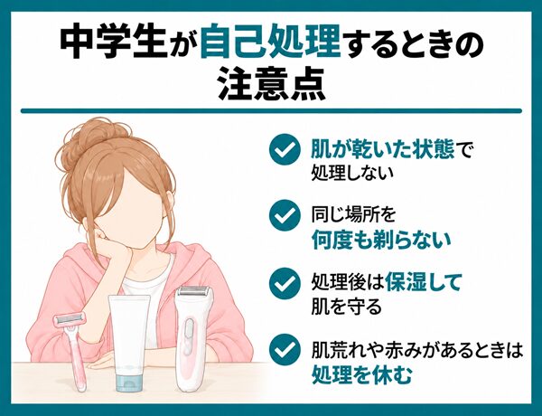 中学生が自己処理するときの注意点