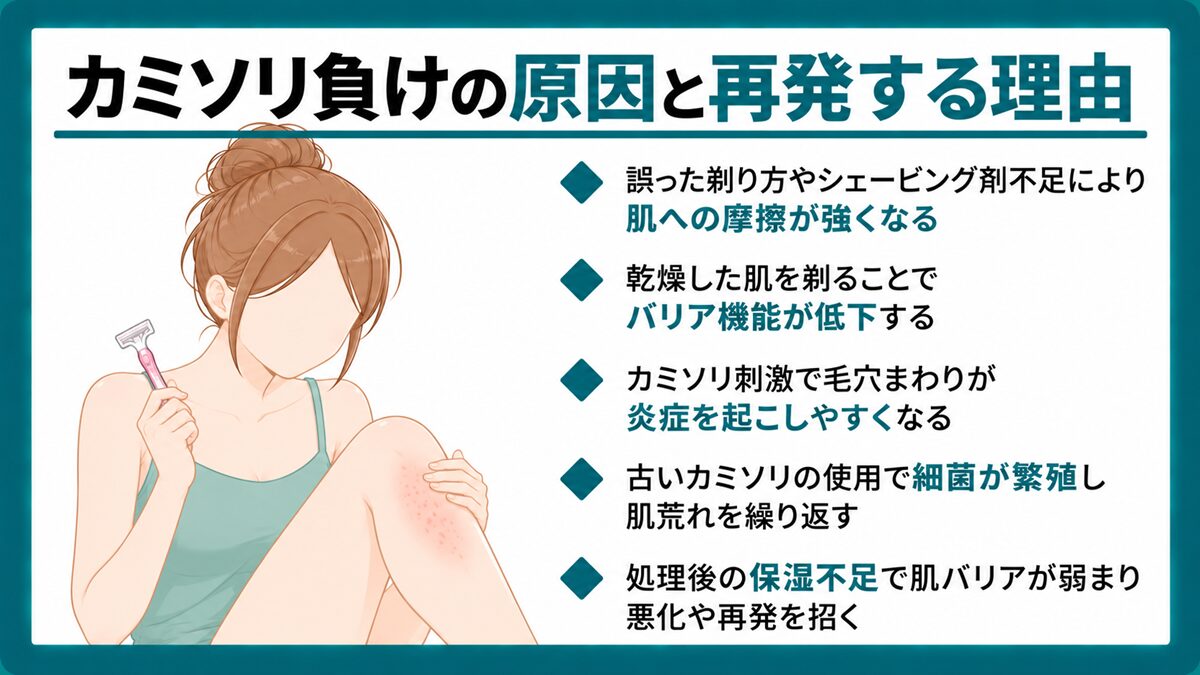 カミソリ負けの原因と再発する理由