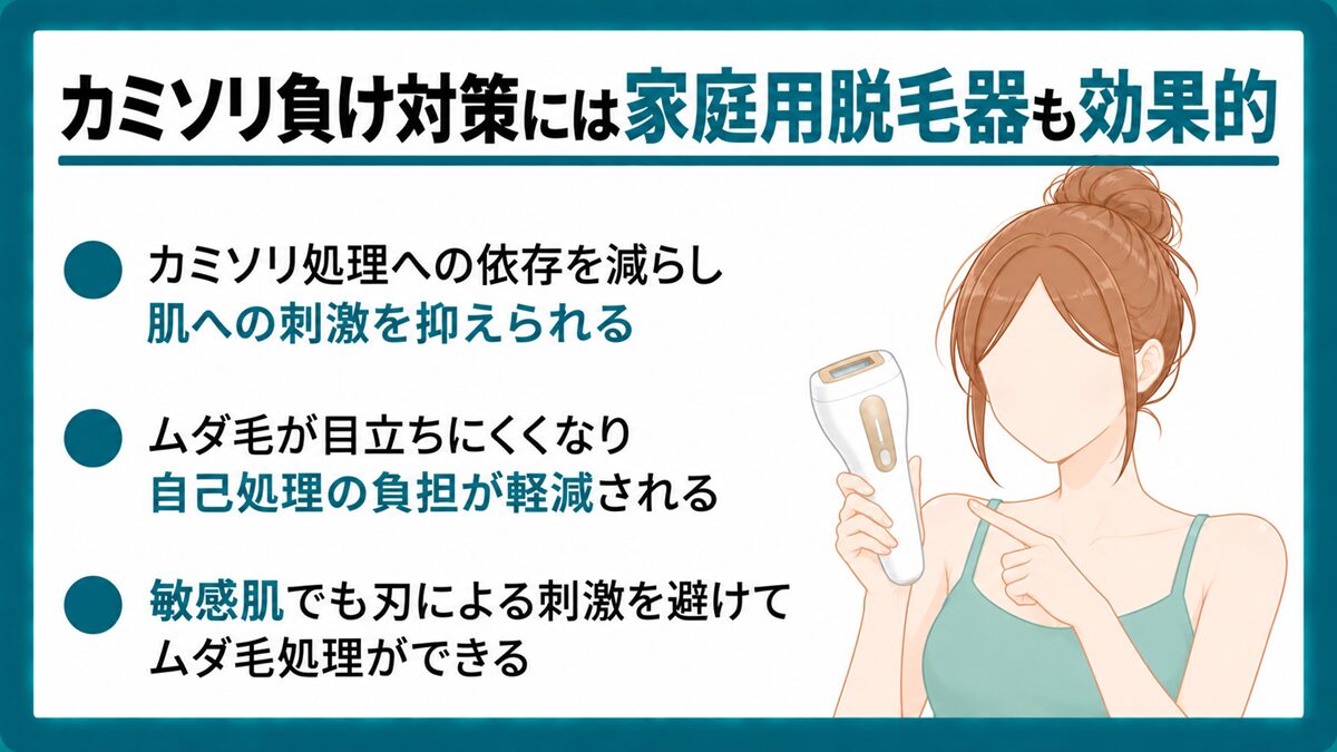 カミソリ負け対策には家庭用脱毛器も効果的