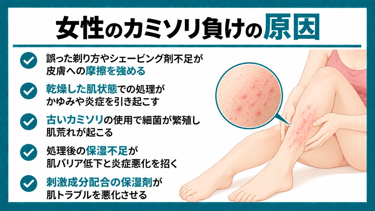 女性のカミソリ負けの原因