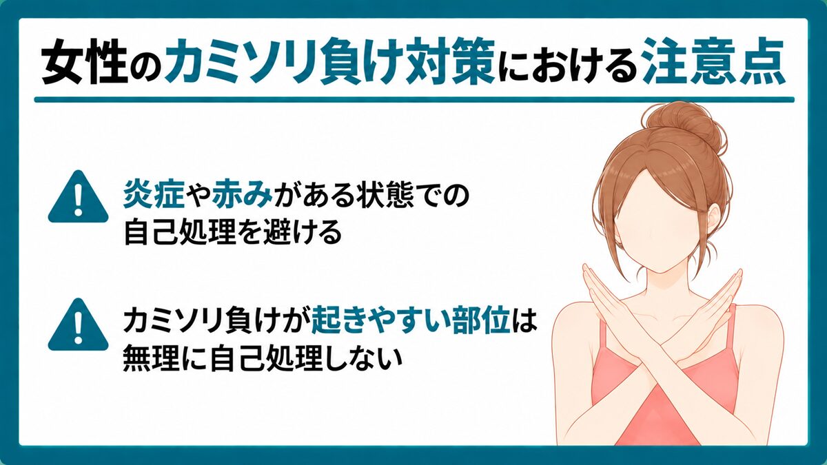 女性のカミソリ負け対策における注意点