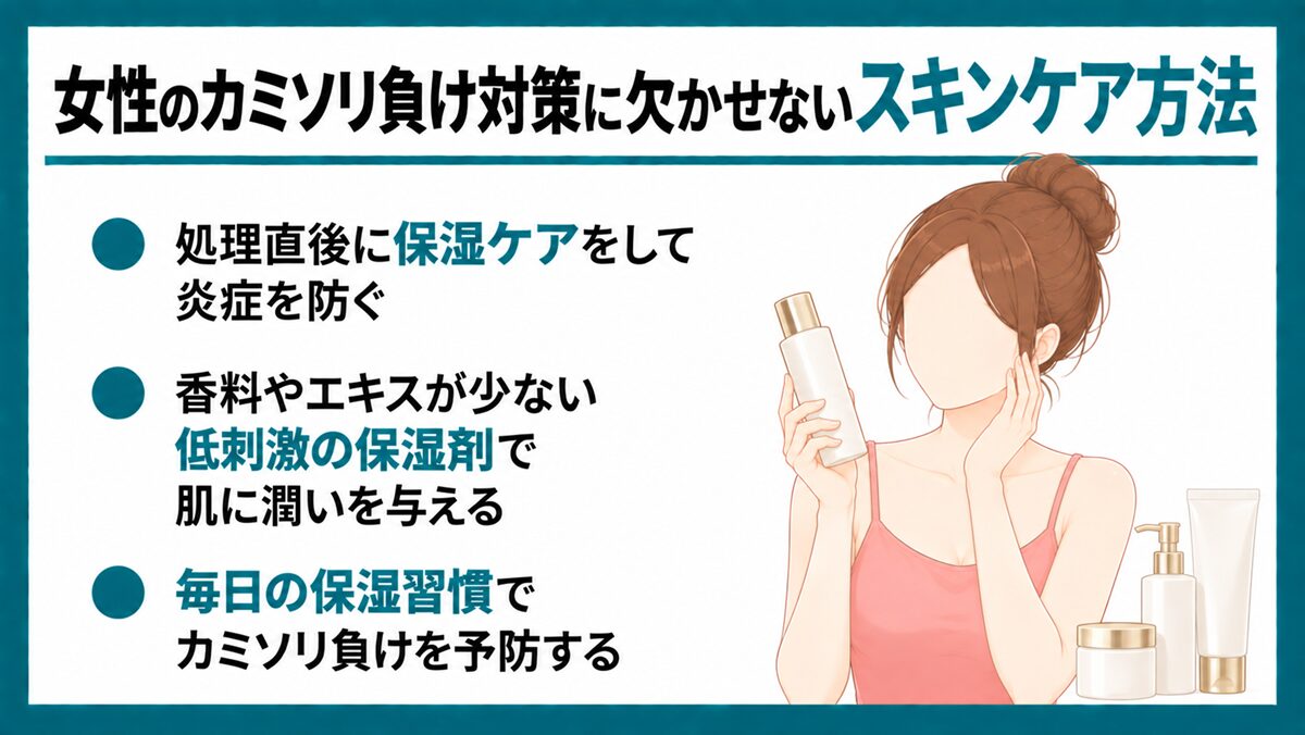 女性のカミソリ負け対策に欠かせないスキンケア方法